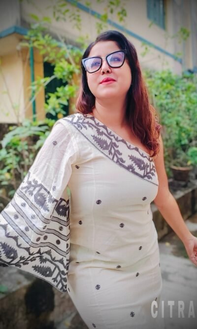 CITRA Handmade Pure Bengal Cotton one shoulder Dress